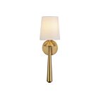 Kuzco Lighting WV497106BGWL Bridgette 1-lumière 60W Or brossé et lin blanc Lampe de salle de bain