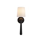 Kuzco Lighting WV497106MBWL Bridgette 1-lumière 60W Noir mat et lin blanc Lampe de salle de bain