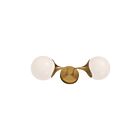 Kuzco Lighting WV505219AGOP Nouveau 2-lumières 80W Or vieilli et verre opale mat Lampe de salle de bain