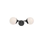 Kuzco Lighting WV505219MBOP Nouveau 2-lumières 80W Noir mat et verre opale mat Lampe de salle de bain