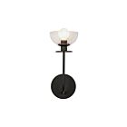 Kuzco Lighting WV515205MBCL Sylvia 1-lumière 60W Noir mat et verre transparent Lampe de salle de bain