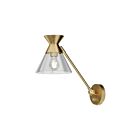 Kuzco Lighting WV521008BGCL Mauer 1-lumière 60W Or brossé et verre transparent Lampe de salle de bain