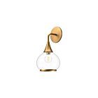 Kuzco Lighting WV524006AGCL Hazel 1-lumière 60W Or vieilli et verre transparent Lampe de salle de bain