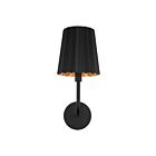Kuzco Lighting WV528007MB Plisse 1-lumière 60W Noir mat Lampe de salle de bain