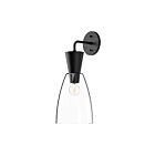 Kuzco Lighting WV534007MBCL Arlo 1-lumière 60W Verre transparent et noir mat Lampe de salle de bain