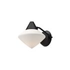 Kuzco Lighting WV537508MBOP Nora 1-lumière 60W Noir mat et verre opale mat Lampe de salle de bain