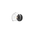 Kuzco Lighting WV548006MBCL Willow 1-lumière 60W Verre transparent et noir mat Lampe de salle de bain