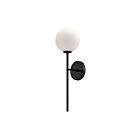 Kuzco Lighting WV549101MBOP Cassia 1-lumière 40W Noir mat et verre opale mat Lampe de salle de bain