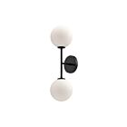 Kuzco Lighting WV549220MBOP Cassia 2-lumières 80W Noir mat et verre opale mat Lampe de salle de bain