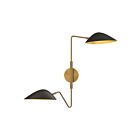 Kuzco Lighting WV550224MBAG Oscar 2-lumières 120W Or vieilli et noir mat Lampe de salle de bain