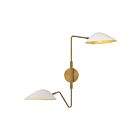 Kuzco Lighting WV550224WHAG Oscar 2-lumières 120W Or vieilli et blanc Lampe de salle de bain