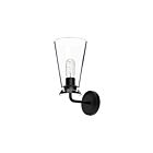 Kuzco Lighting WV570006MBCL Salem 1-lumière 60W Verre transparent et noir mat Lampe de salle de bain