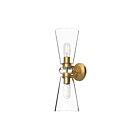 Kuzco Lighting WV570221BGCL Salem 2-lumières 120W Or brossé et verre transparent Lampe de salle de bain