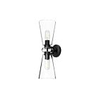 Kuzco Lighting WV570221MBCL Salem 2-lumières 120W Verre transparent et noir mat Lampe de salle de bain