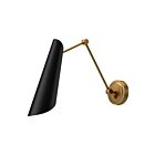 Kuzco Lighting WV572325MBAG Gabriel 1-lumière 60W Or vieilli et noir mat Lampe de salle de bain