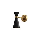 Kuzco Lighting WV574404MBAG Blake 1-lumière 60W Or vieilli et noir mat Lampe de salle de bain