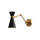 Kuzco Lighting WV574524MBAG Blake 1-lumière 60W Or vieilli et noir mat Lampe de salle de bain