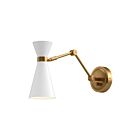 Kuzco Lighting WV574524WHAG Blake 1-lumière 60W Or vieilli et blanc Lampe de salle de bain