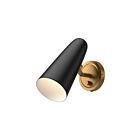 Kuzco Lighting WV578805MBAG Daniel 1-lumière 60W Or vieilli et noir mat Lampe de salle de bain