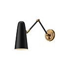 Kuzco Lighting WV578925MBAG Daniel 1-lumière 60W Or vieilli et noir mat Lampe de salle de bain
