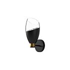 Kuzco Lighting WV587105MBCL Capri 1-lumière 60W Verre transparent et noir mat Lampe de salle de bain