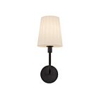 Kuzco Lighting WV628107MBOP Plisse 1-lumière 60W Noir mat et verre opale mat Lampe de salle de bain