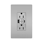 Legrand 1597TRUSBACGRY 15A 125V Gris Prise de courant GFCI USB