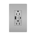 Legrand 1597TRWRUSBACGRY 15A 125V Gris Prise de courant GFCI USB résistante aux intempéries