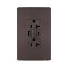 Legrand 2097TRUSBAC 20A 125V Brun Prise de courant GFCI USB