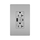 Legrand 2097TRWRUSBACGRY 20A 125V Gris Prise de courant GFCI USB