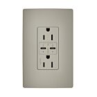 Legrand R26USBPD65NICC6 15A 5.0V/9.0V/15.0V Nickel Prise de courant USB
