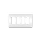 Plaque murale sans vis pour 4 dispositifs Legrand Radiant RWP264W blanc