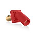 Leviton 16R27-UR Prise de panneau mâle rouge Pb, vis de réglage double, 46 degrés