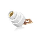 Leviton 18F21-UW Connecteur coudé femelle blanc Pb, nez sphérique