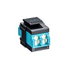 Leviton 41086-LLEAdaptateur à volet Quickport Om3/4 Duplex LCAqua/Noir