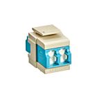 Leviton 41086-LLIAdaptateur à volet Quickport Om3/4 Duplex LCAqua/Ivoire