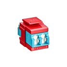 Leviton 41086-LLRAdaptateur à volet Quickport Om3/4 Duplex LCAqua/Rouge cramoisi