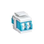 Leviton 41086-LLWAdaptateur à volet Quickport Om3/4 Duplex LCAqua/Blanc