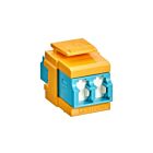 Leviton 41086-LLYAdaptateur à volet Quickport Om3/4 Duplex LCAqua/Jaune