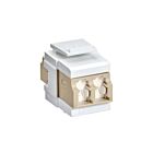 Leviton 41086-MLWAdaptateur Quickport Om1/2 Duplex LCAvec volet Beige/Blanc