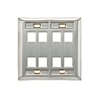 Leviton 43080-2L8 Plaque murale en acier inoxydable à 8 ports