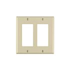 Plaque murale 2 dispositifs Leviton 80409-i ivoire