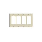 Plaque murale 4 dispositifs Leviton 80412-i ivoire