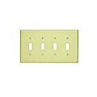 Plaque murale 4 dispositifs Leviton 80512-i ivoire