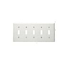 Plaque murale 5 dispositifs Leviton 80723-w blanc