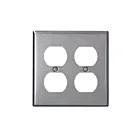 Plaque murale pour prise double Leviton 84016-40 acier inoxydable
