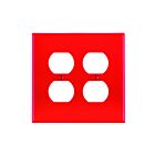 Plaque murale 2 dispositifs Leviton pj82-r rouge