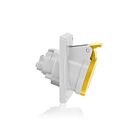 Leviton S216-R4 Boîte Jaune Broche et Manchon Prise 2P3W 16A 100-130V Position Horloge 4 Heures
