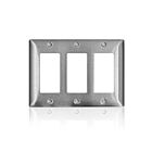 Leviton SL263 Plaque murale standard à 3 décors C-Series 430 3G en acier inoxydable