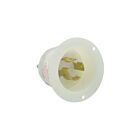Leviton Lev-2755 4W Blanc Prise à bride avec verrouillage